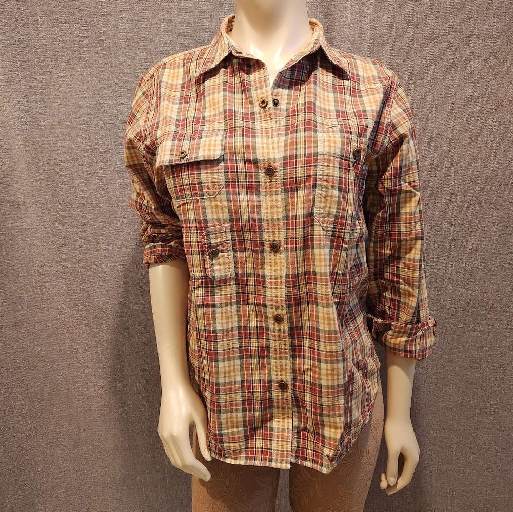 Ladies Ralph Lauren plaid button down shirt